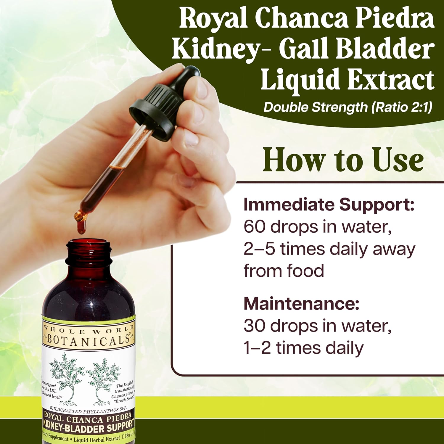 Whole World Botanicals Royal Chanca Piedra – Kidney & Bladder Support – Liquid Extract 4 oz (118 mL)