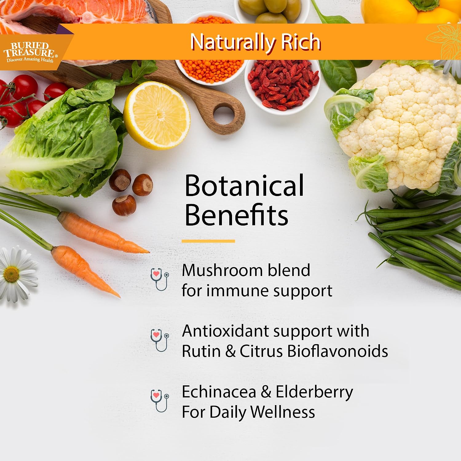 Buried Treasure Adult Daily Immune Wellness – Liquid Nutrient Blend with Elderberry & Echinacea
