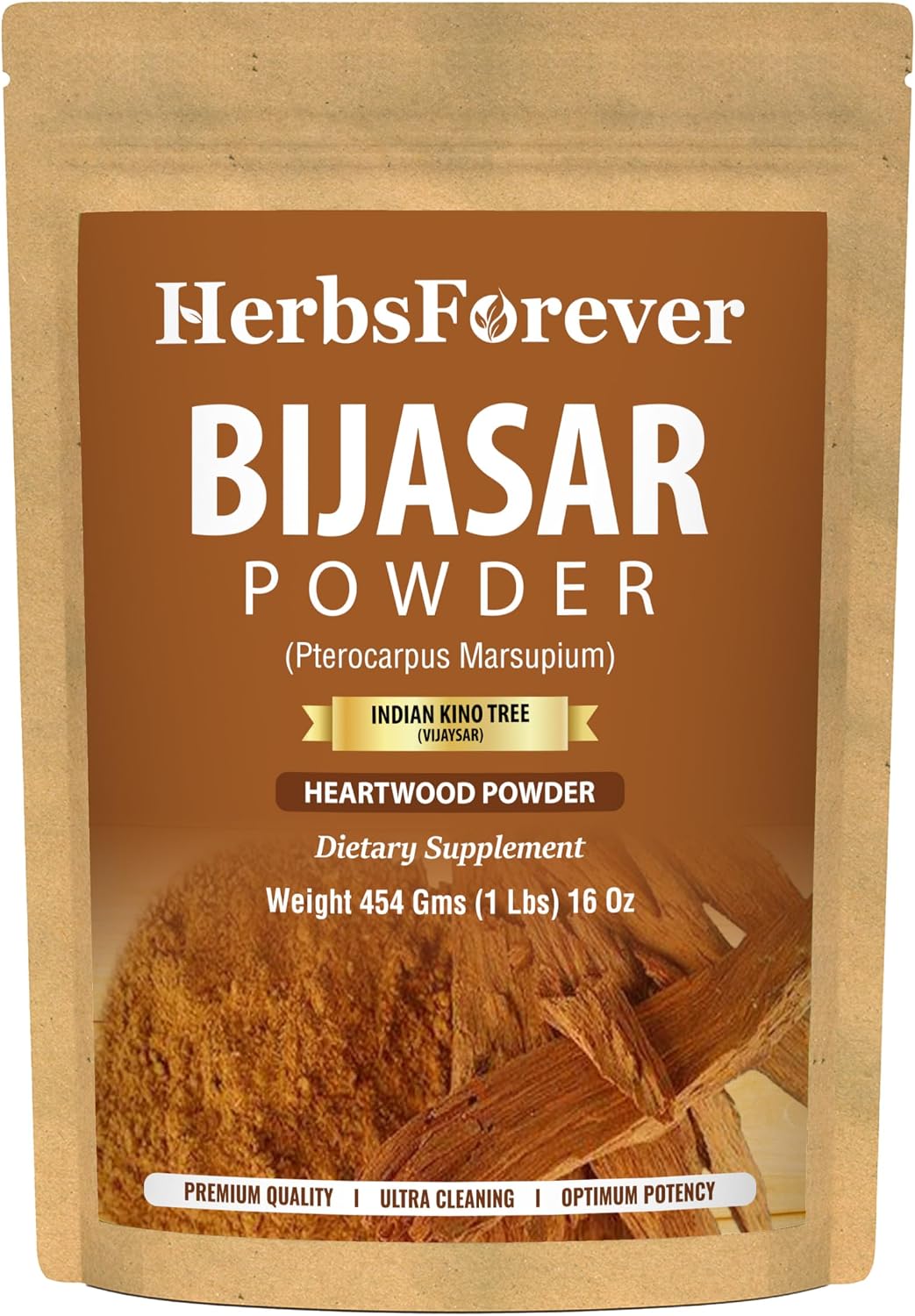 Herbsforever Vijaysar (Pterocarpus Marsupium) Powder - Carb Control, 454 g