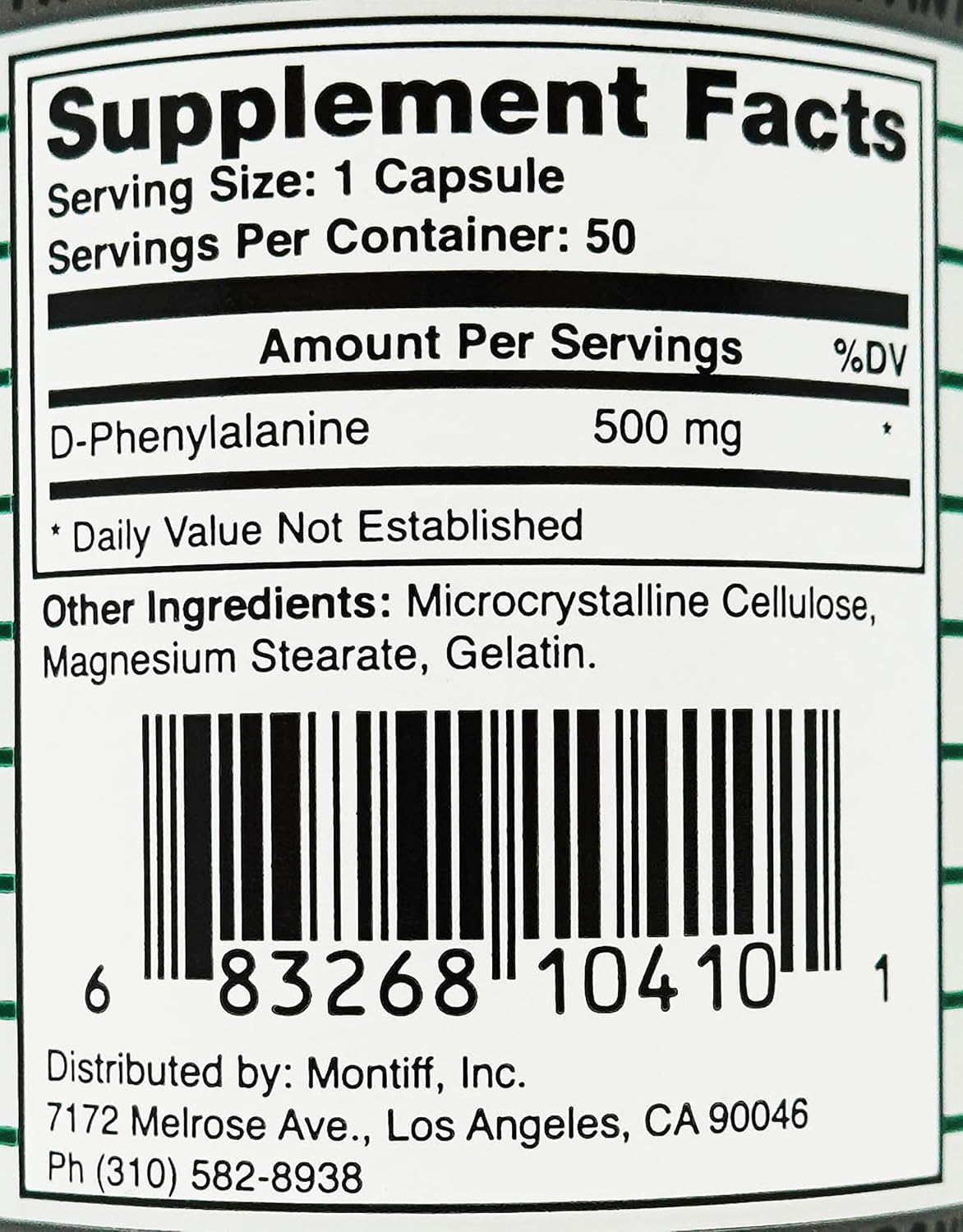 Montiff Pure D-Phenyl Relief, 500 mg - 50 Capsules