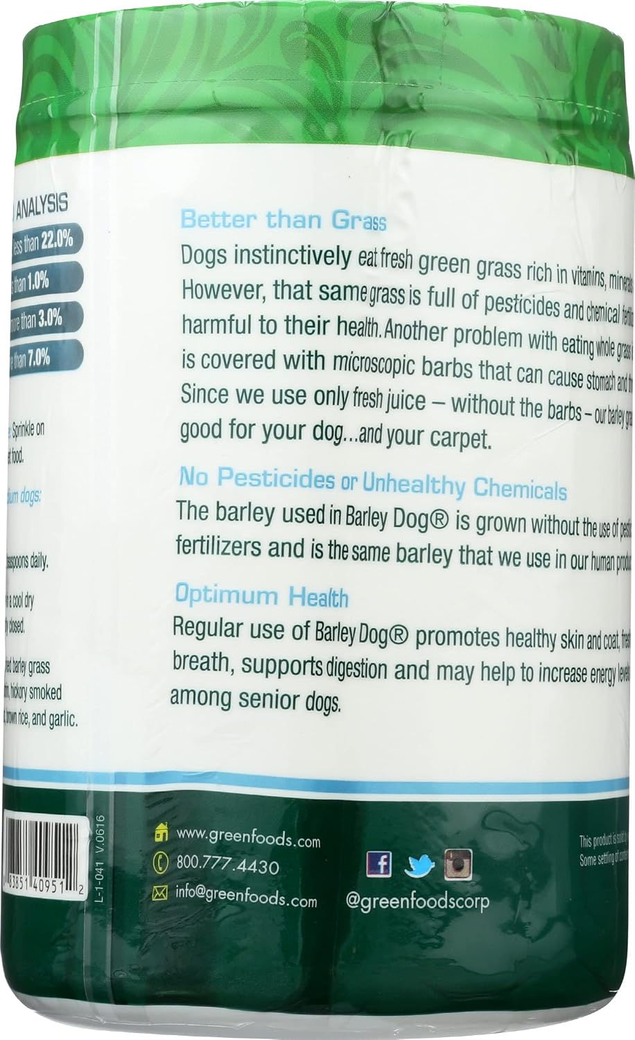 Green Foods Dog Food Barley – 312 g