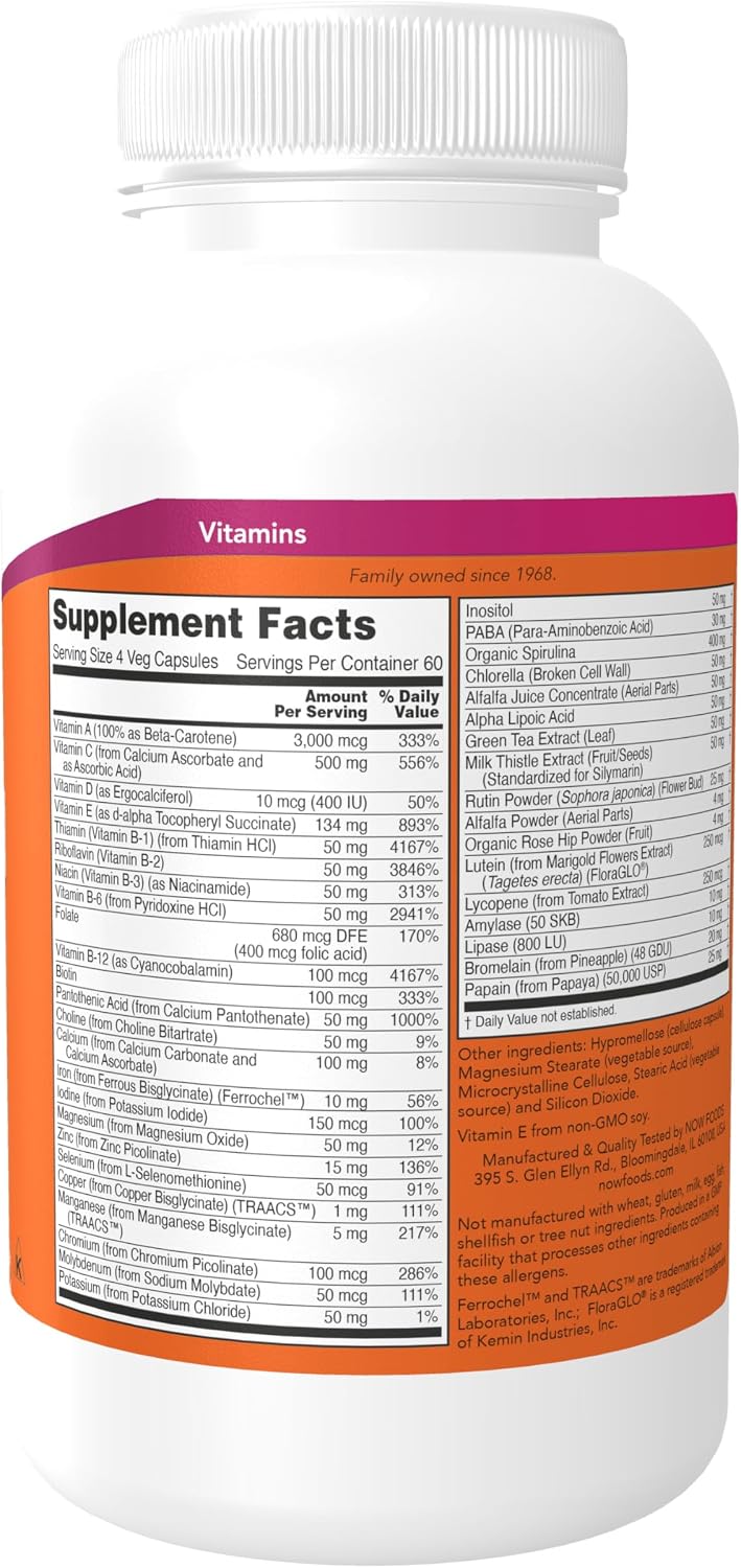 NOW Foods Special Two Multivitamin with Green Superfoods & Herbal Extracts - 240 Veg Capsules