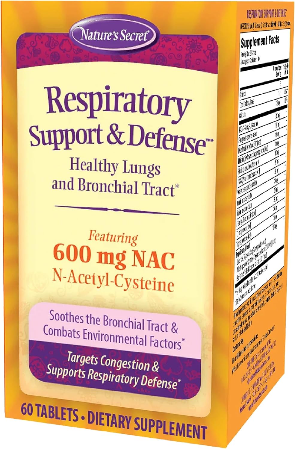Nature's Secret Respiratory Support & Defense - NAC, Fenugreek & Marshmallow Root Extract - 30 Servings