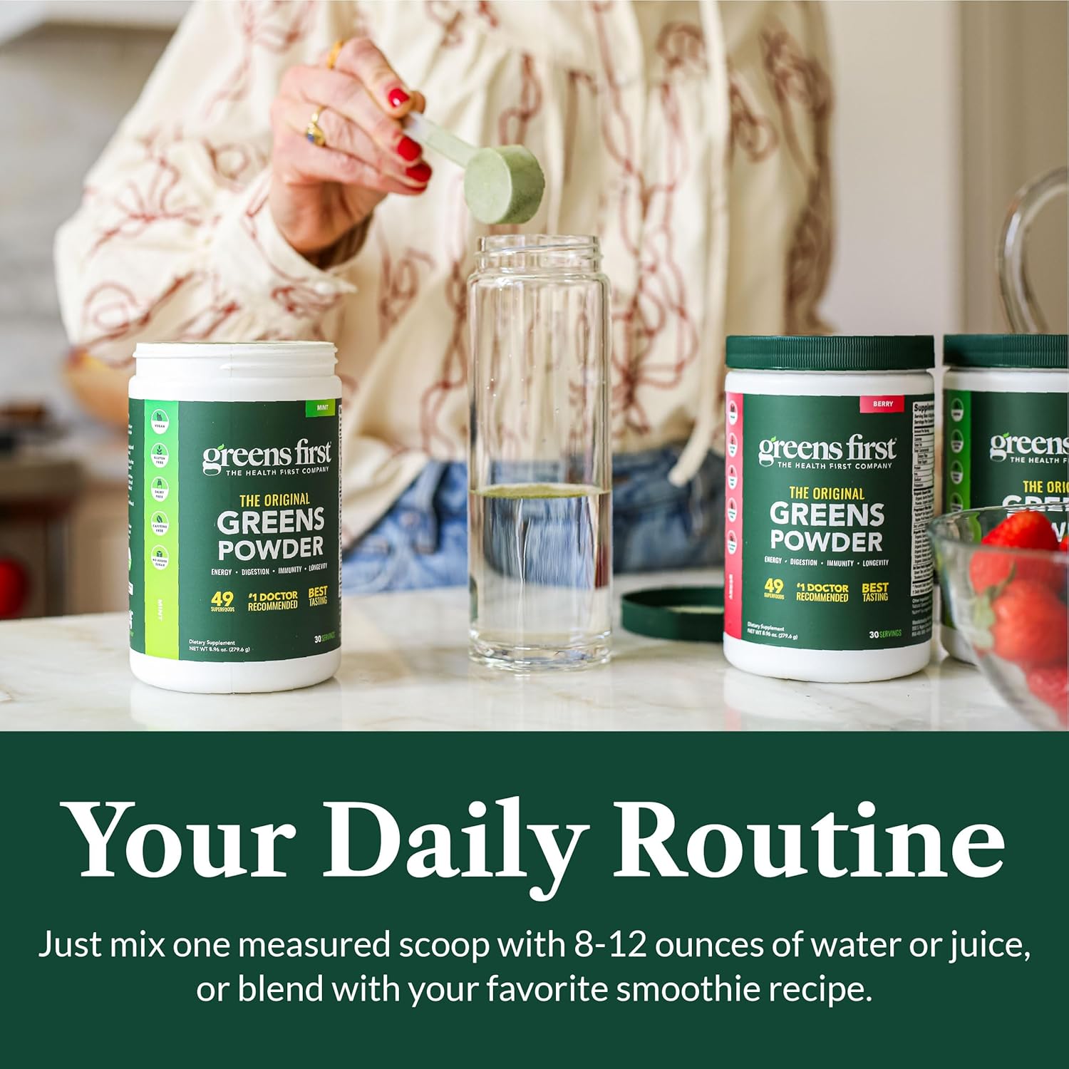 Greens First Original Greens Powder - 49 Superfoods - Berry - 30 Servings