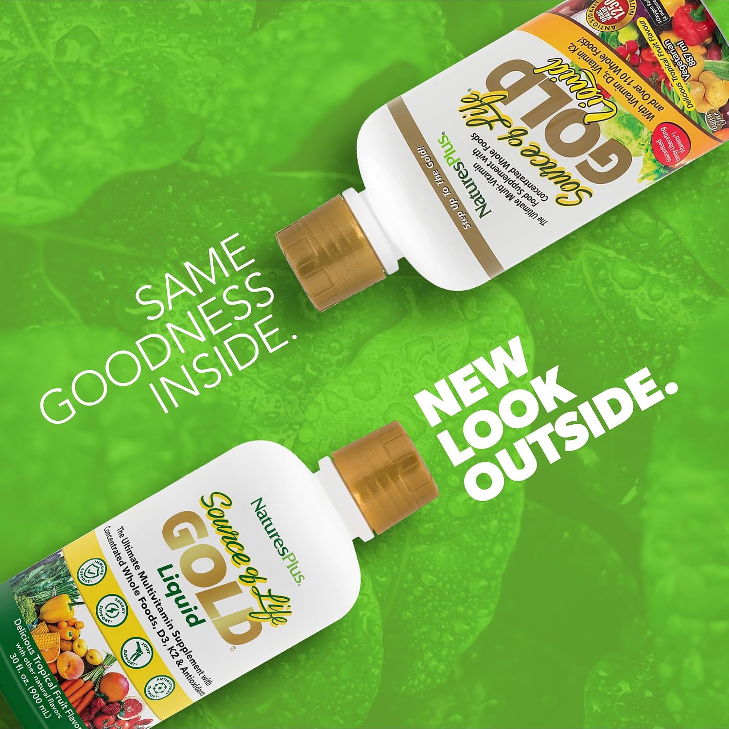 Nature's Plus Source of Life GOLD Multivitamin Liquid - 887 mL - With Vitamins D3, B12 & K2 - Vegetarian & Gluten Free