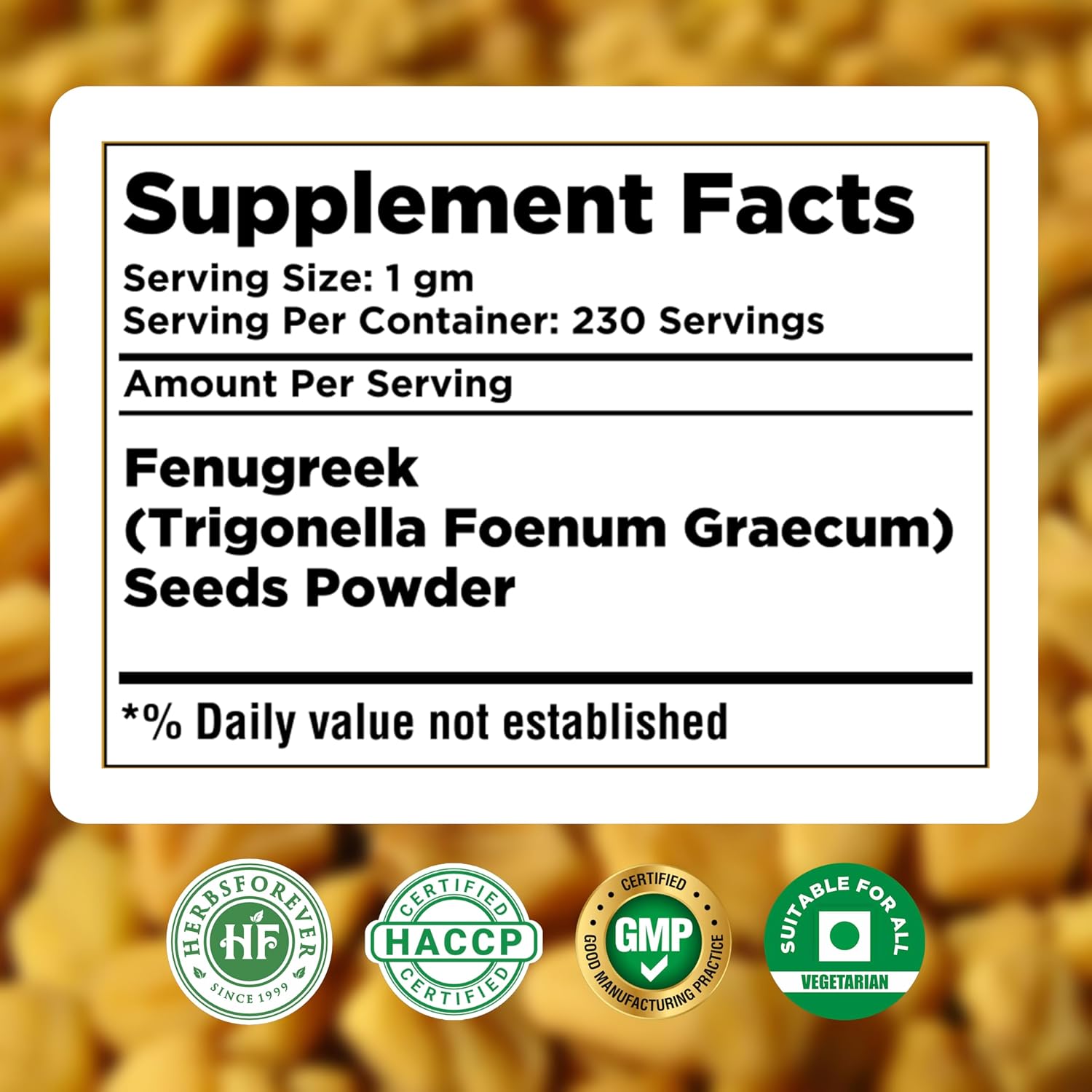 HerbsForever Fenugreek Powder (Seeds) - 230 g