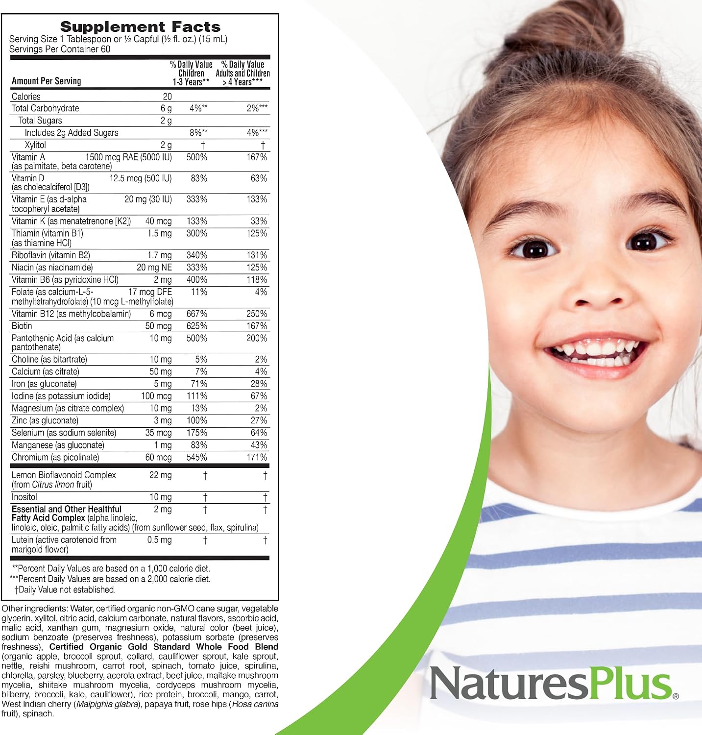 NaturesPlus Animal Parade Source of Life Gold Children's Liquid Multivitamin - Natural Tropical Berry Flavour - 887 mL (30 fl oz) (60 Servings)