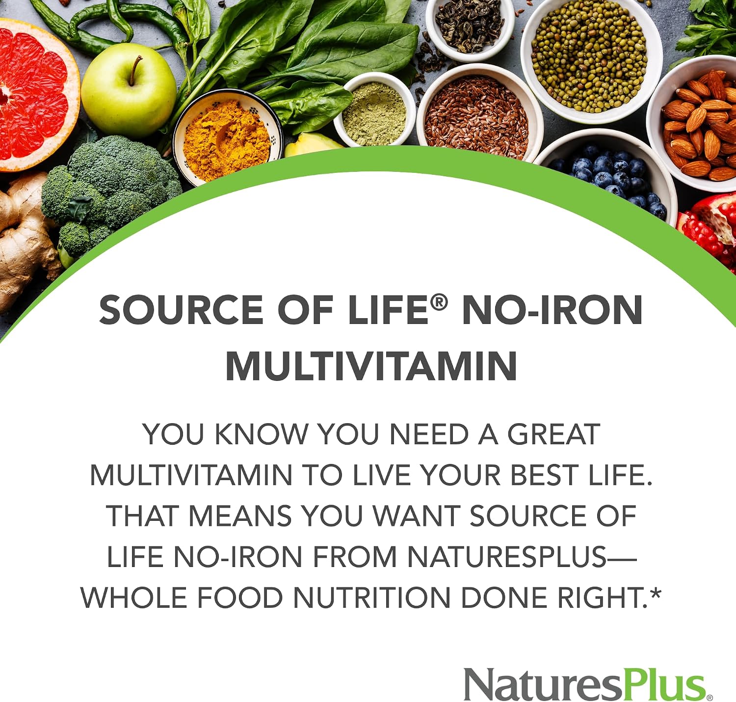 NaturesPlus Source of Life No Iron Multivitamin - 90 Tablets