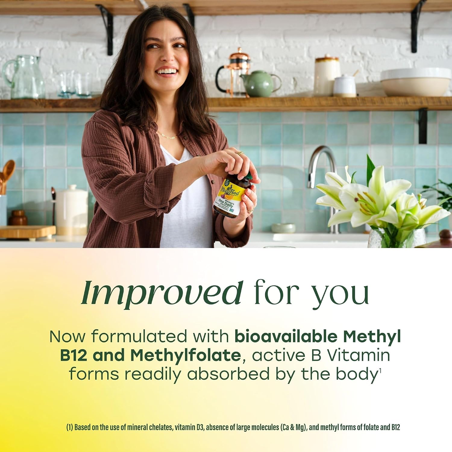 MegaFood Women's Multivitamin One Daily - with Iron, Vitamin C, Vitamin D & B Vitamins - 30 Tablets