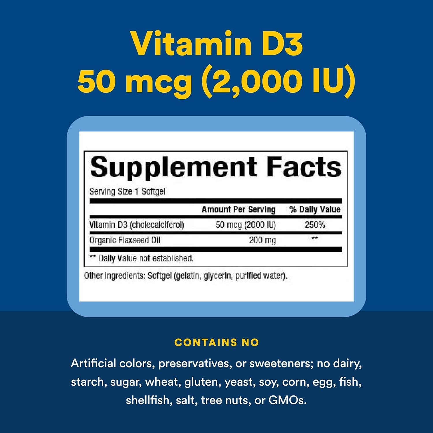Natural Factors Vitamin D3 2000 IU (50 mcg) - 120 Softgels