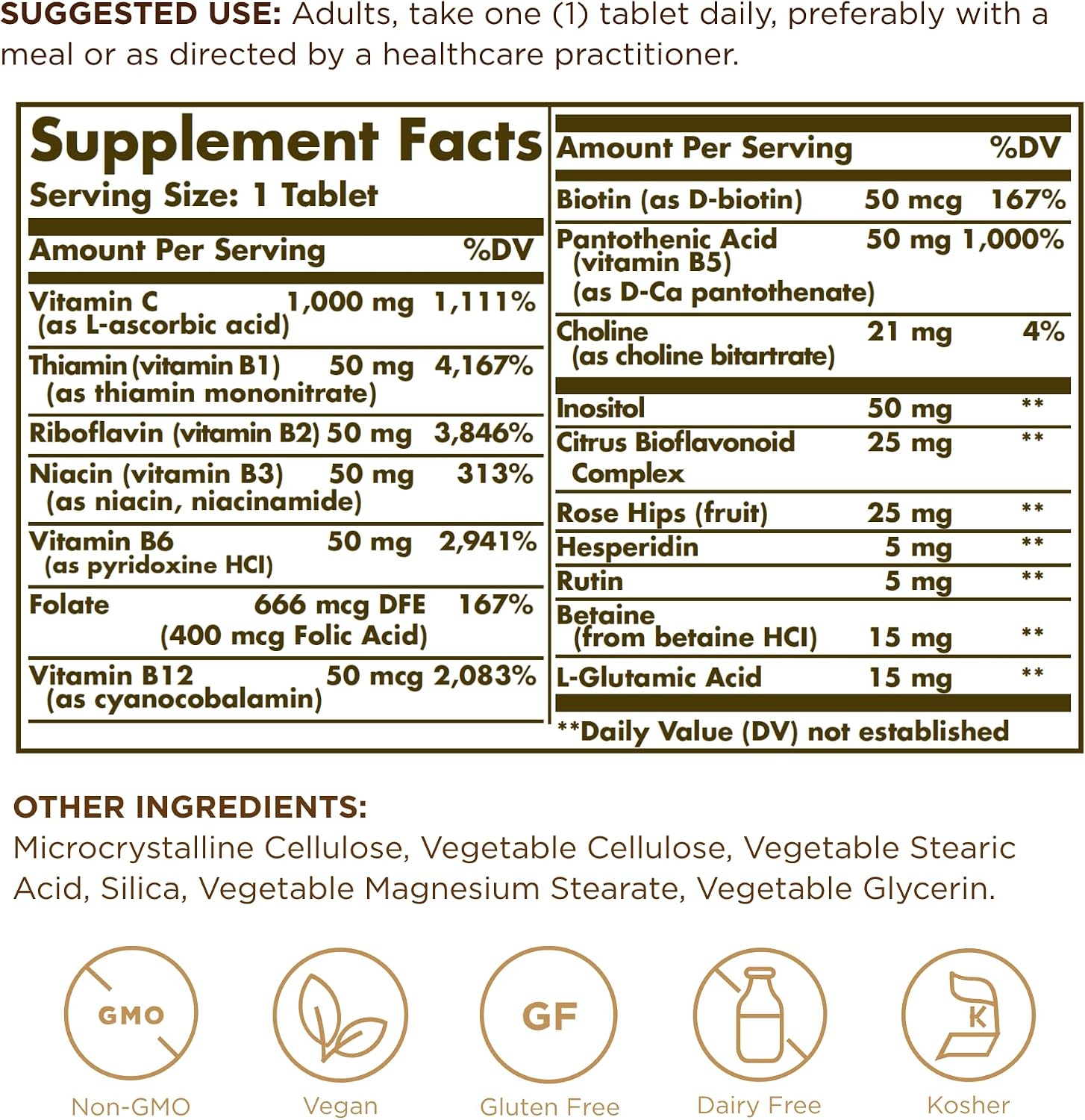 Ultimate B+C Complex Stress Formula, 90 Tablets by Solgar