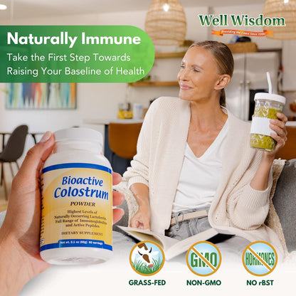 Bioactive Colostrum Well Wisdom – Grass-Fed Bovine Colostrum Powder, 60 g
