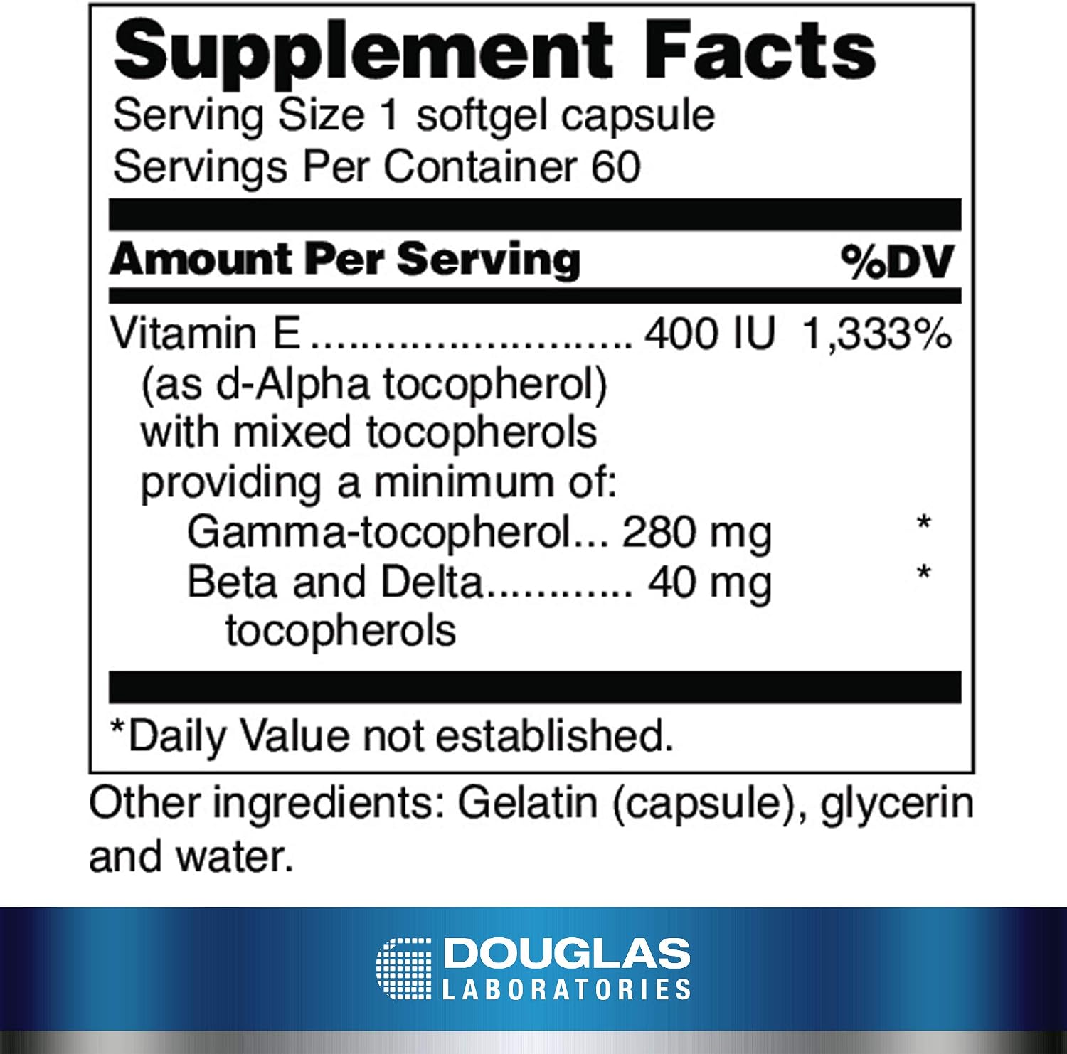 Douglas Laboratories Nutri E-400 Forte – Vitamin E 400 IU, 60 Softgels – Antioxidant & Immune Support