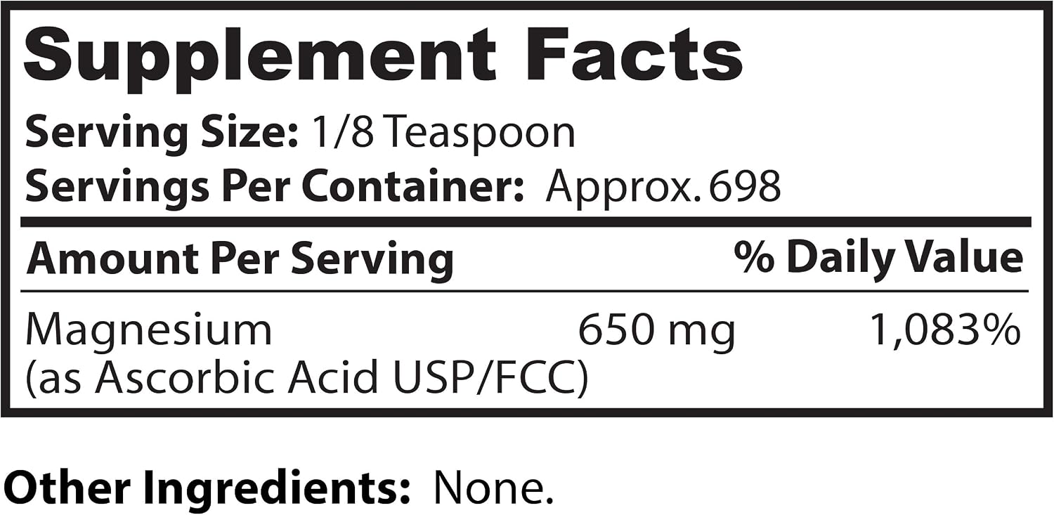Dr Clark Vitamin C Powder Ascorbic Acid - Immune Support Supplement, Gluten Free, Potent Antioxidant, 454 g