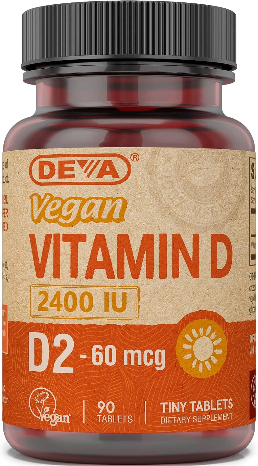 Deva Vegan Vitamin D2 60 mcg (2400 IU) - 90 Tablets