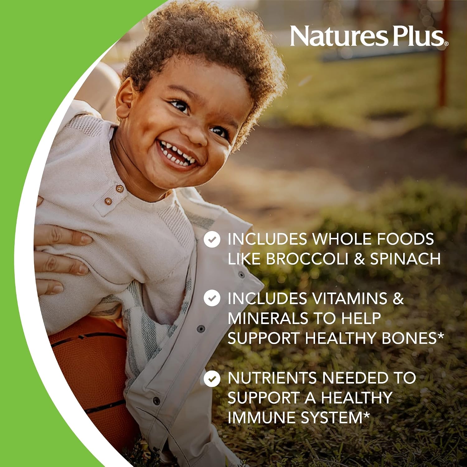 NaturesPlus Animal Parade Children's Chewable Multivitamin, Grape Flavour, 180 Animal-Shaped Tablets