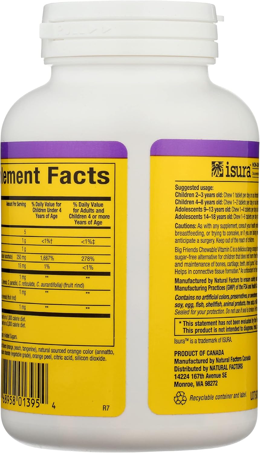 BigFriends Chewable Vitamin C 250 mg - Tangy Orange - 90 Tablets - görsel 2