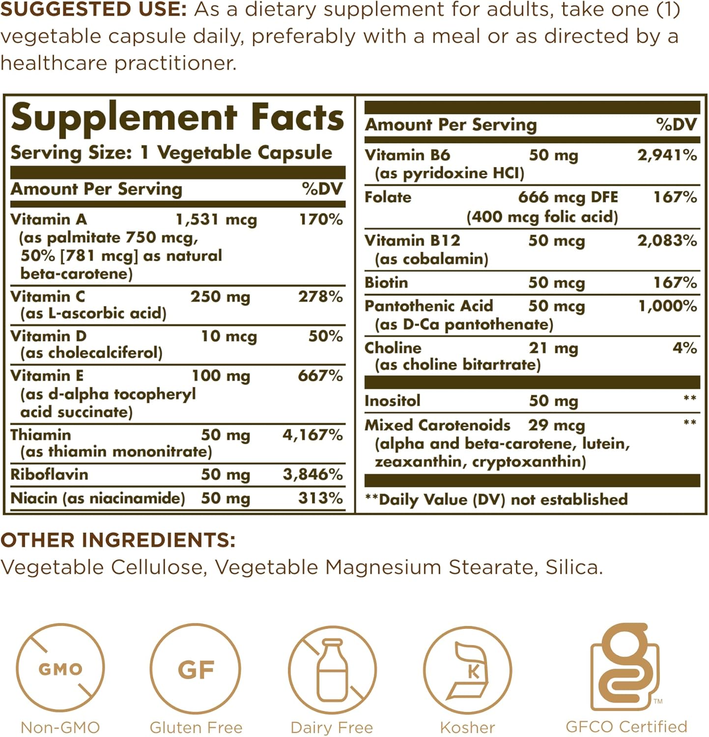 Solgar Vitamins Only Multivitamin Supplement, 90 Vegetable Capsules