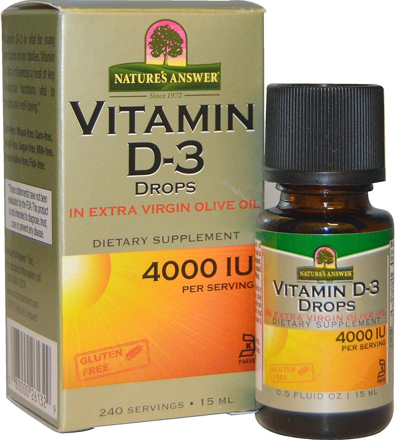 Nature's Answer Platinum Vitamin D3 4000 IU Liquid Drops, 15 mL