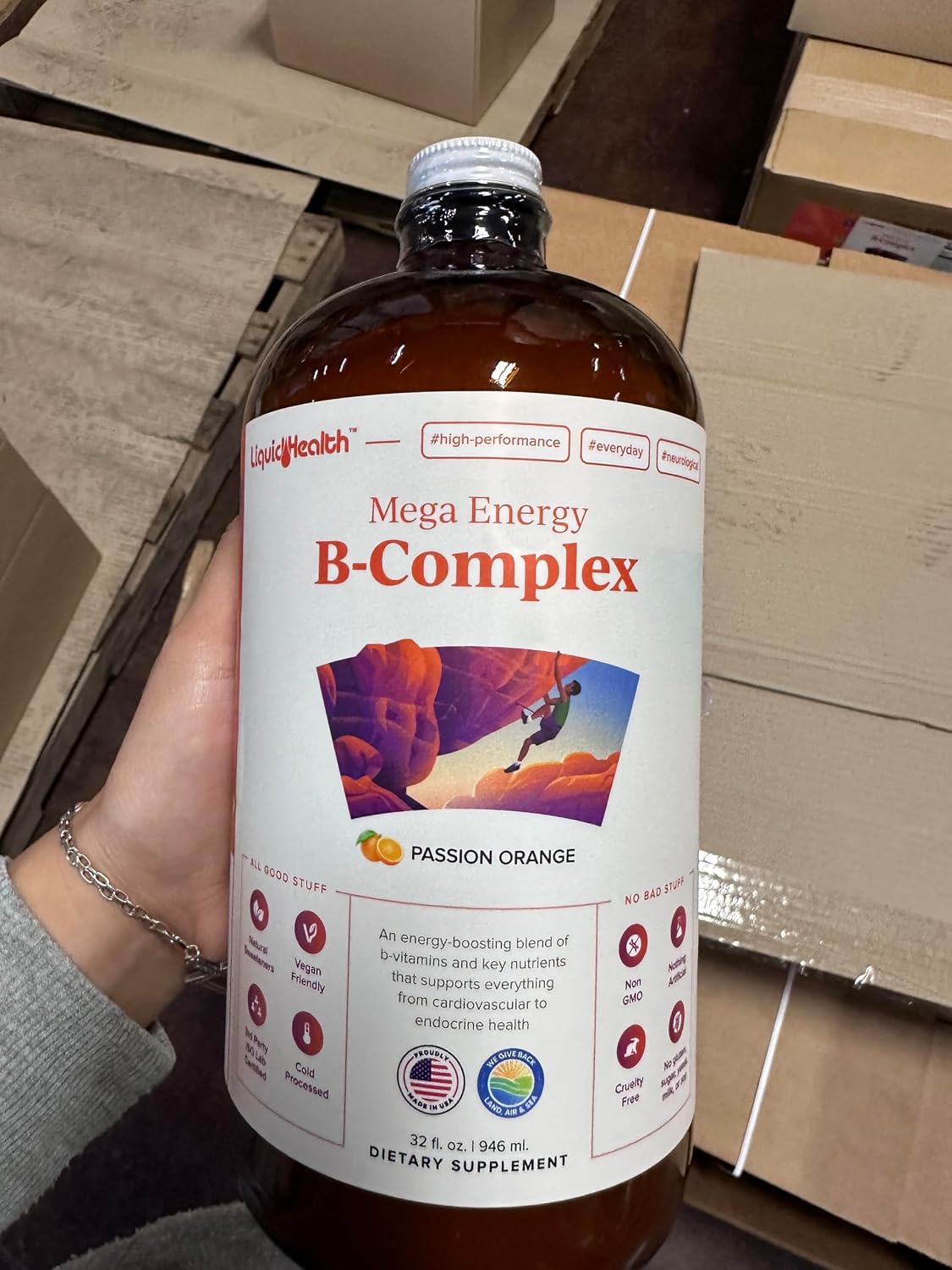 LIQUIDHEALTH Mega Energy Methylated B-Complex - Liquid Vitamin Supplement (946 mL)
