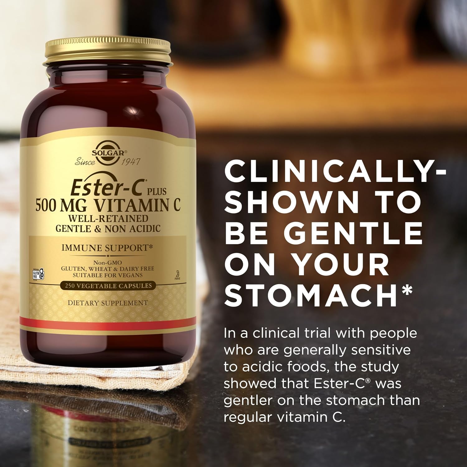 Solgar Ester-C Plus 500 mg Vitamin C (Ascorbate Complex), 250 Vegetable Capsules