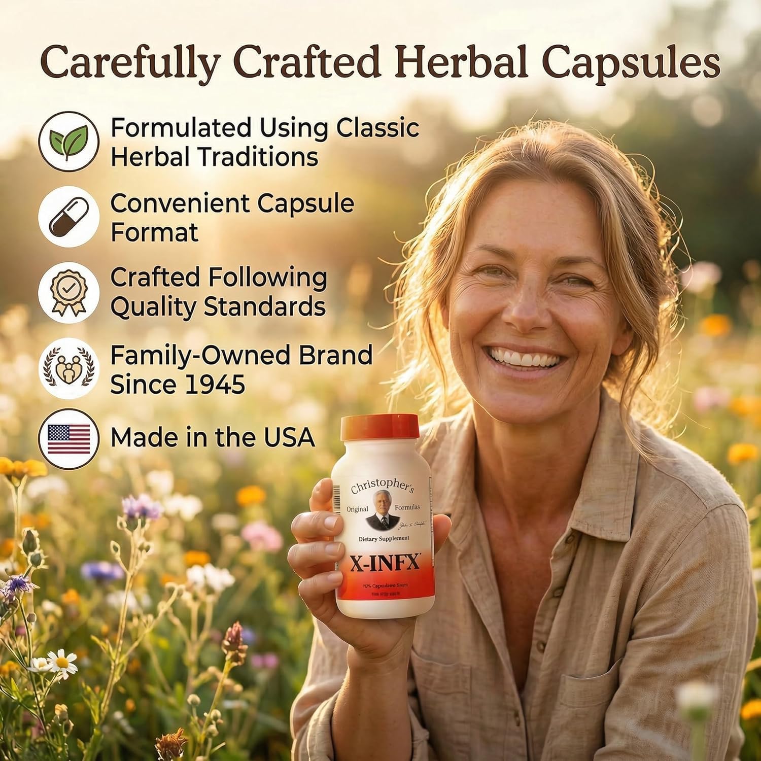 Christopher's Original Formulas X-INFX Formula – Natural Immune Support, 100 Capsules