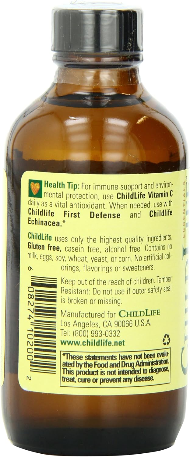 Child Life Liquid Vitamin C, Orange Flavour, Glass Bottle, 4-Ounce (Pack of 2)