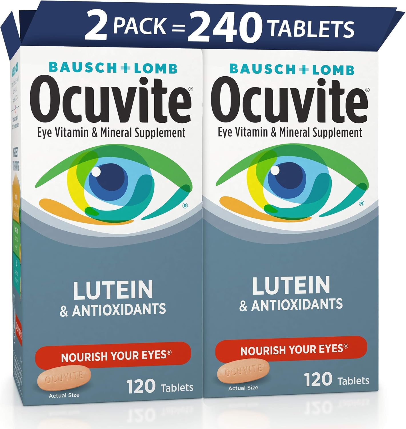 Ocuvite Eye Health Supplement with Lutein & Antioxidants, 120 Tablets (Pack of 2)