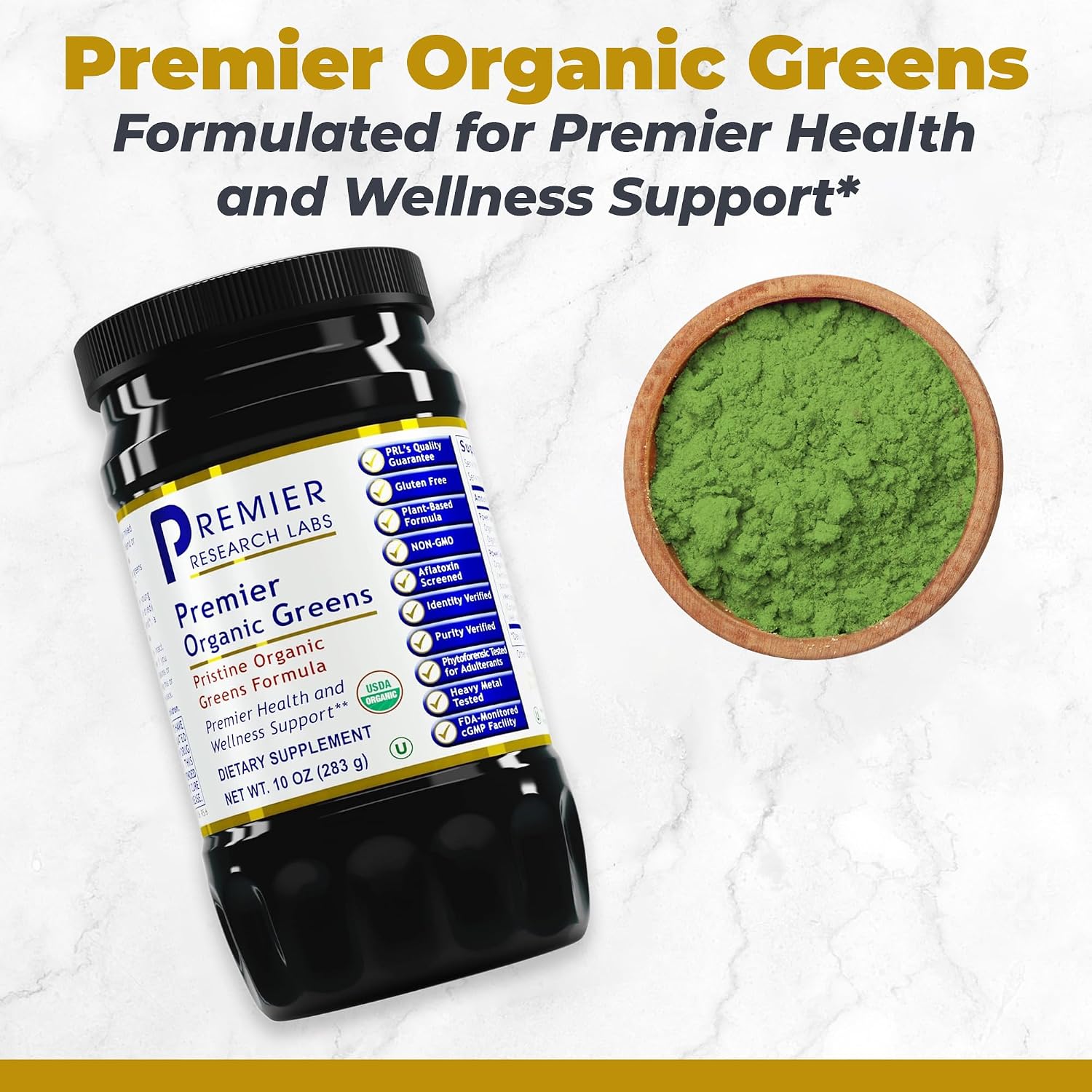 Premier Research Labs Premier Organic Greens - Super Greens Powder, 10 oz (283 g)