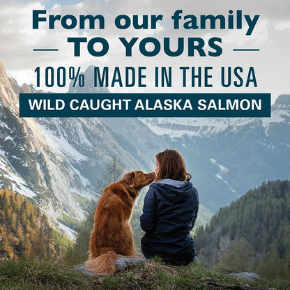 Alaska Naturals – Wild Alaska Salmon Oil Formula Dog Food Topper – EPA and DHA Omega-3 – Supplement for Healthy Skin, Shiny Coat – Made in the USA – 8 oz Pump Bottle