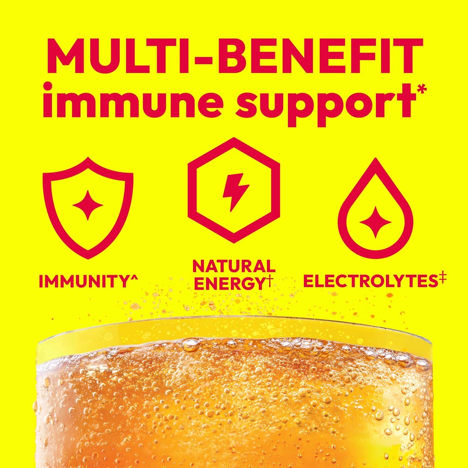 Emergen-C 1000mg Vitamin C Immune Health Powder Super Orange 10 Count includes Zinc, Manganese, 7 B Vitamins and Electrolytes
