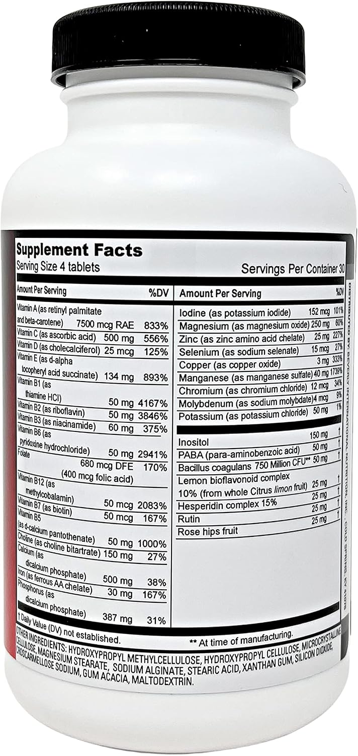 Beverly International Fit Tabs Daily Multivitamin with Iron Peptonate - 120 Tablets - görsel 2