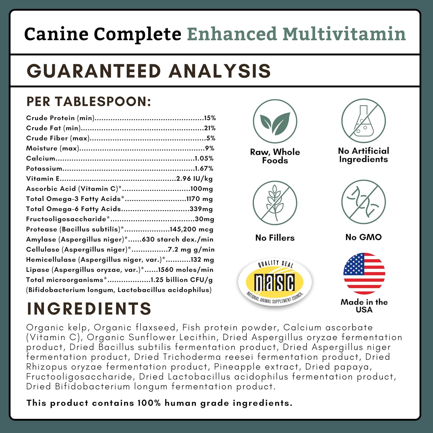 Wholistic Pet Organics Canine Complete Dog Multivitamin Powder, 4 lb (1.81 kg)