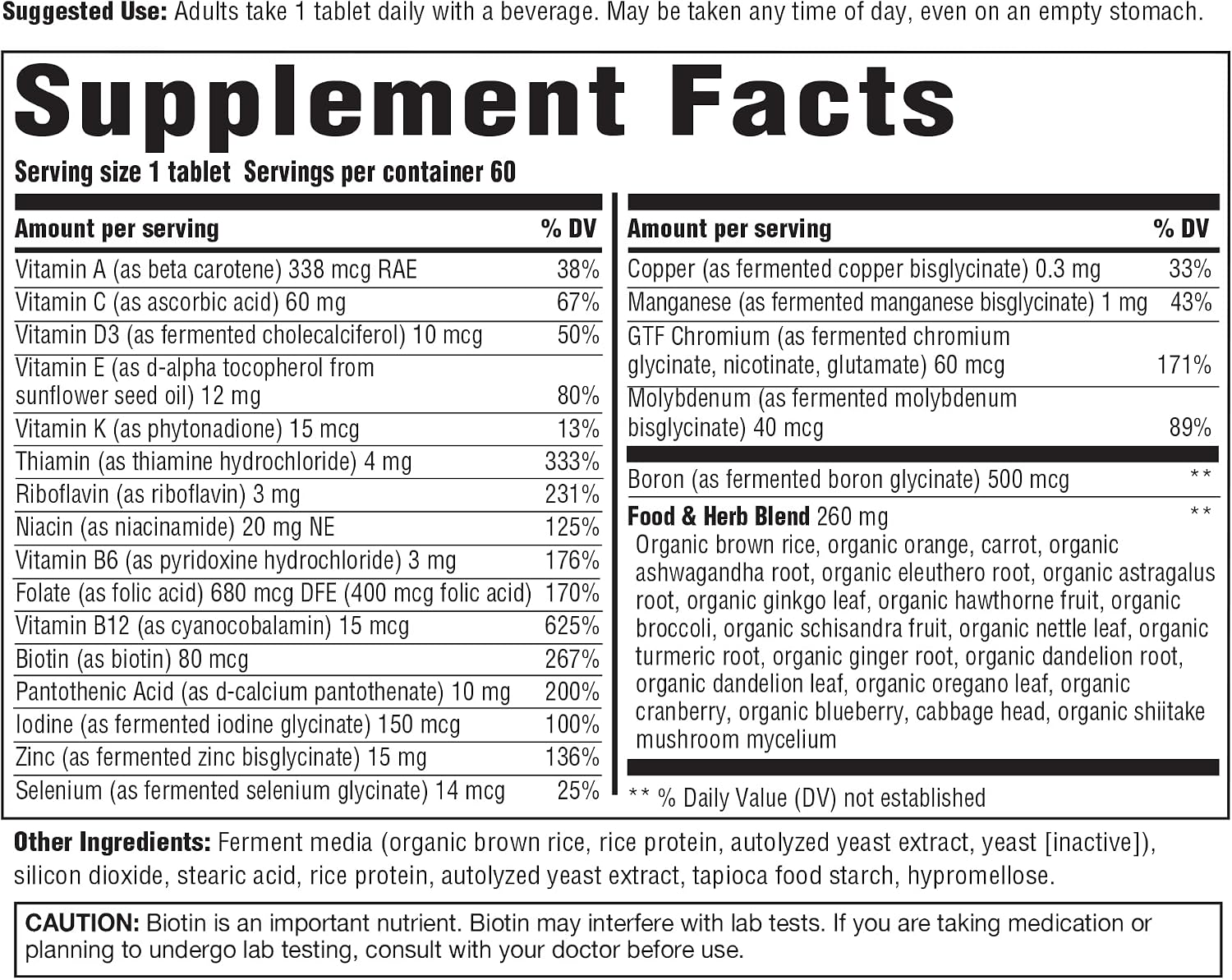 INNATE Response Formulas Men's Multivitamin Over 40 One Daily Iron Free - 60 Tablets