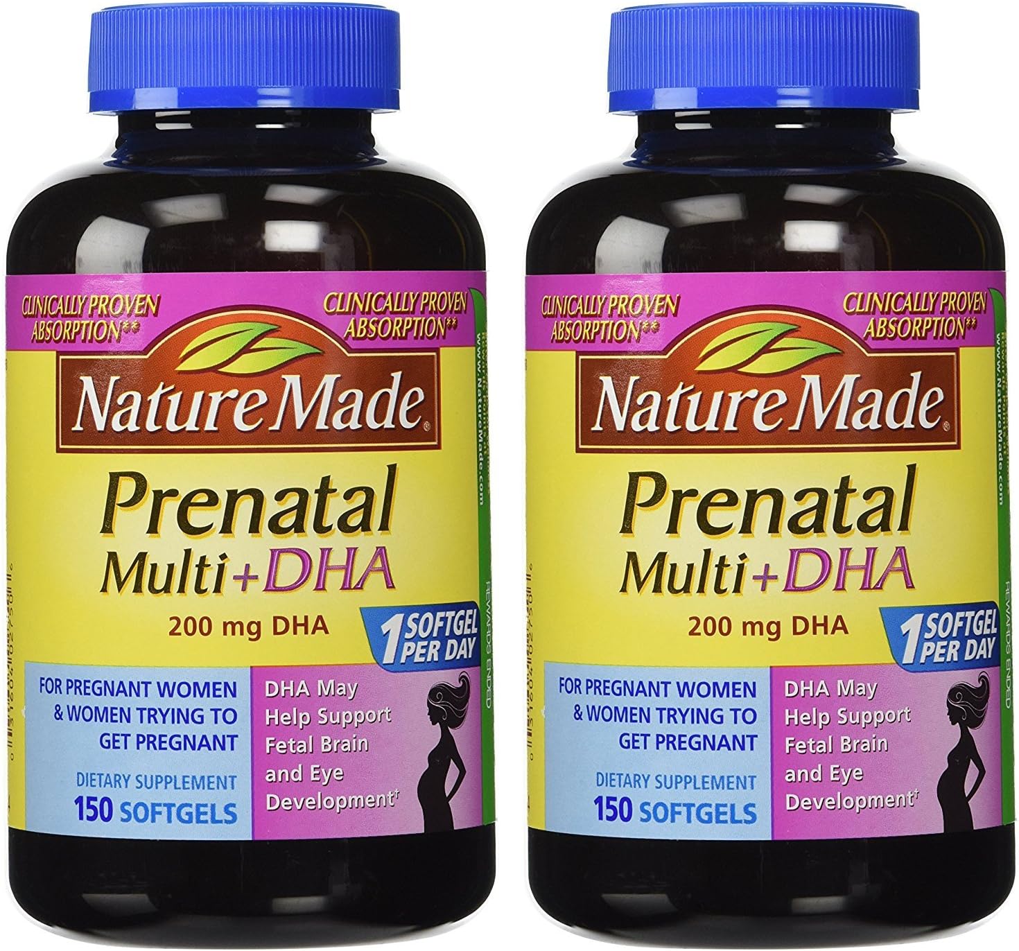 Nature Made Prenatal + DHA 200 mg, 150 Soft Gels