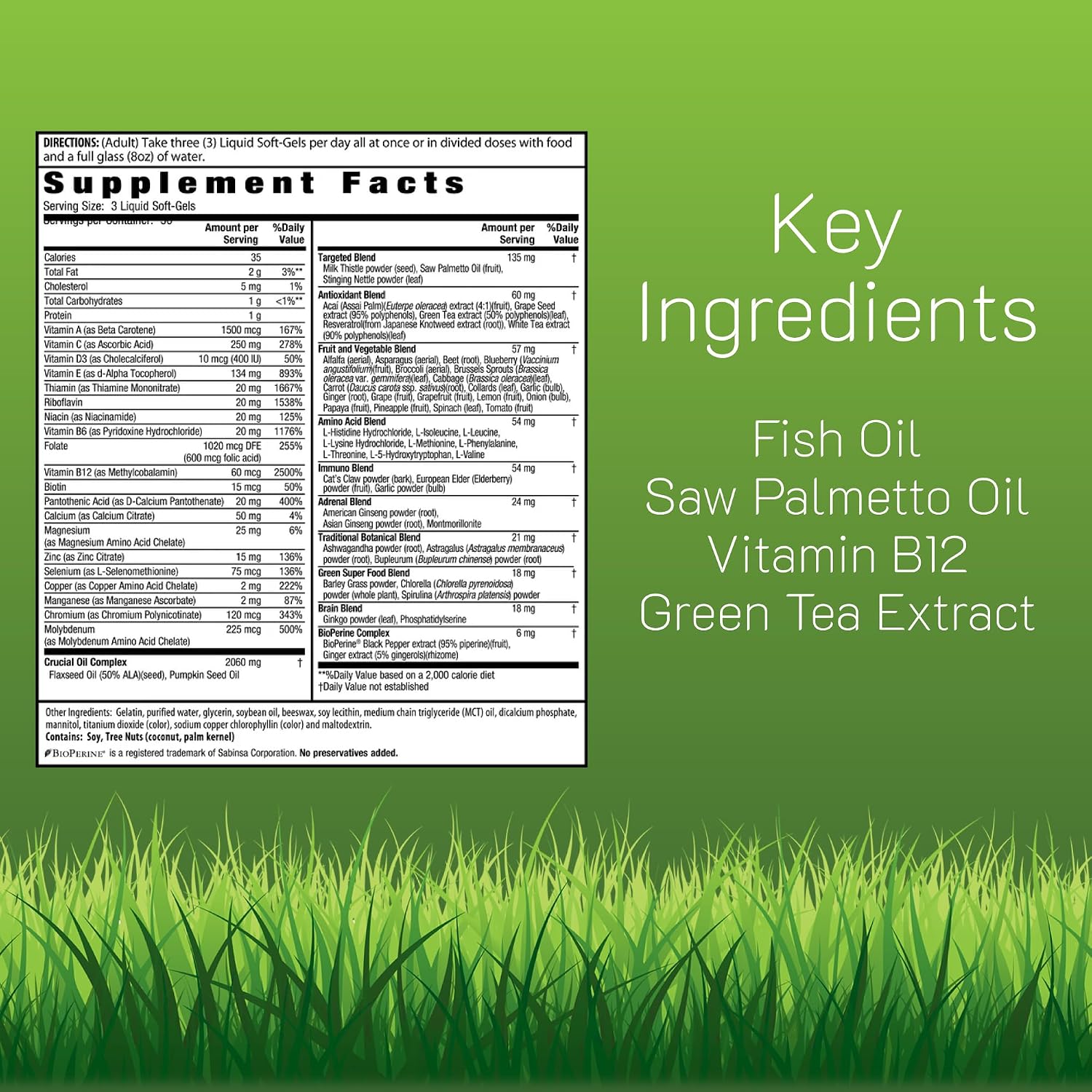 Irwin Naturals Men's Living Green Daily Multivitamin - 120 Liquid Soft-Gels