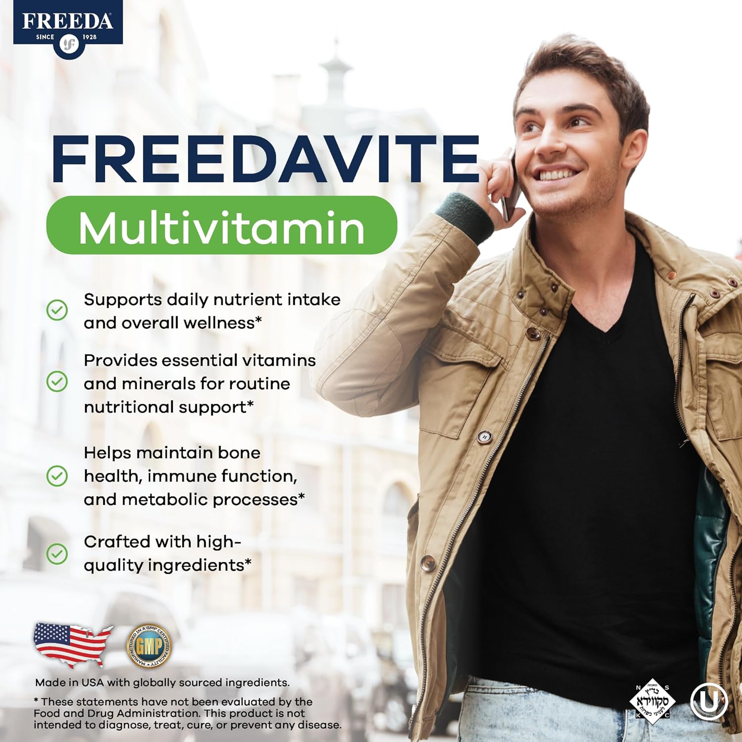 Freedavite Tiny Tablet – Moderate Multivitamin for Men and Women (100 Count)