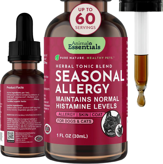 Animal Essentials Seasonal Allergy Liquid Herbal Support for Dogs & Cats – 30 mL