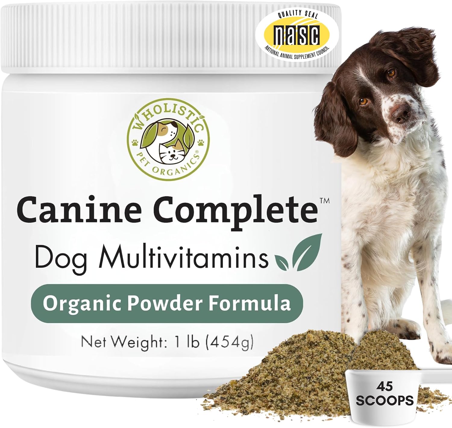 Wholistic Pet Organics Canine Complete - Dog Multivitamin Powder, 454 g