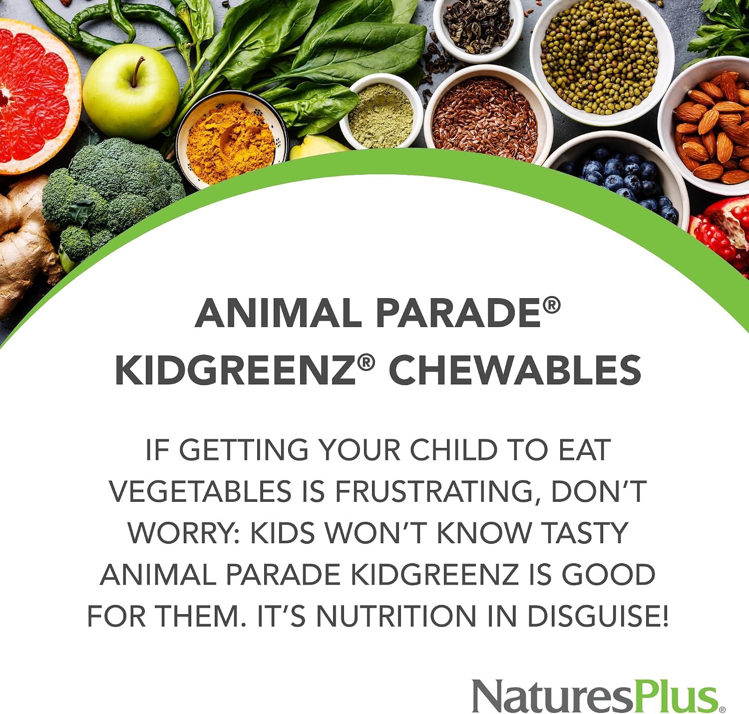Nature's Plus Animal Parade KidGreenz, Tropical Fruit Flavour – 90 Chewable Tablets