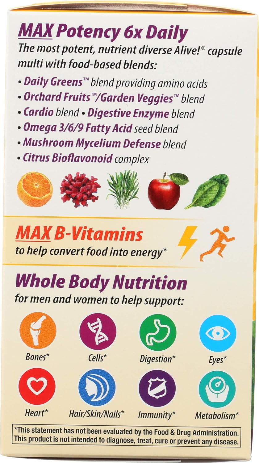 Nature's Way Alive! Max 6 Daily Multivitamin - 90 Veg Capsules