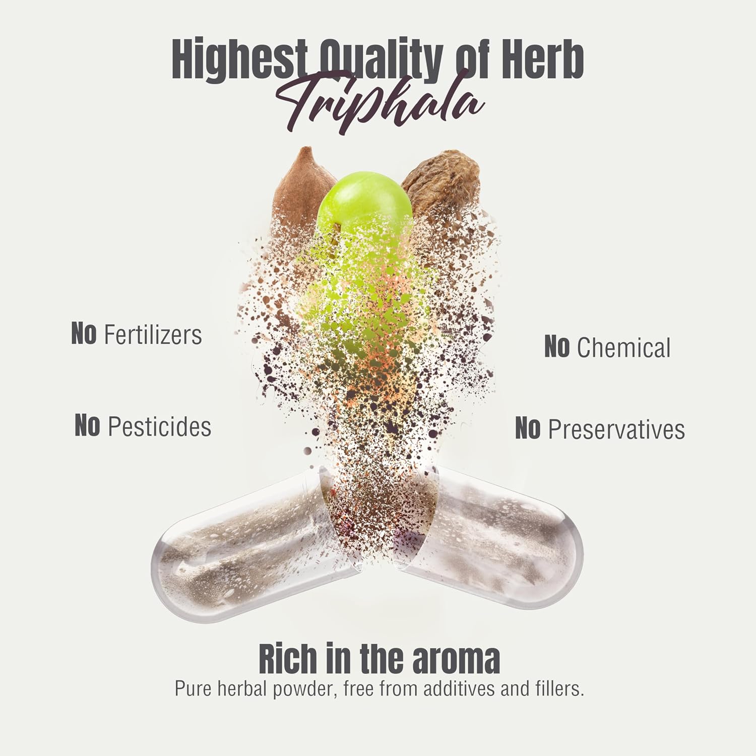 Herbsforever Triphala Capsules – 8:1 Extract (Amla, Haritaki, Bibhitaki) – 60 Vegetarian Capsules