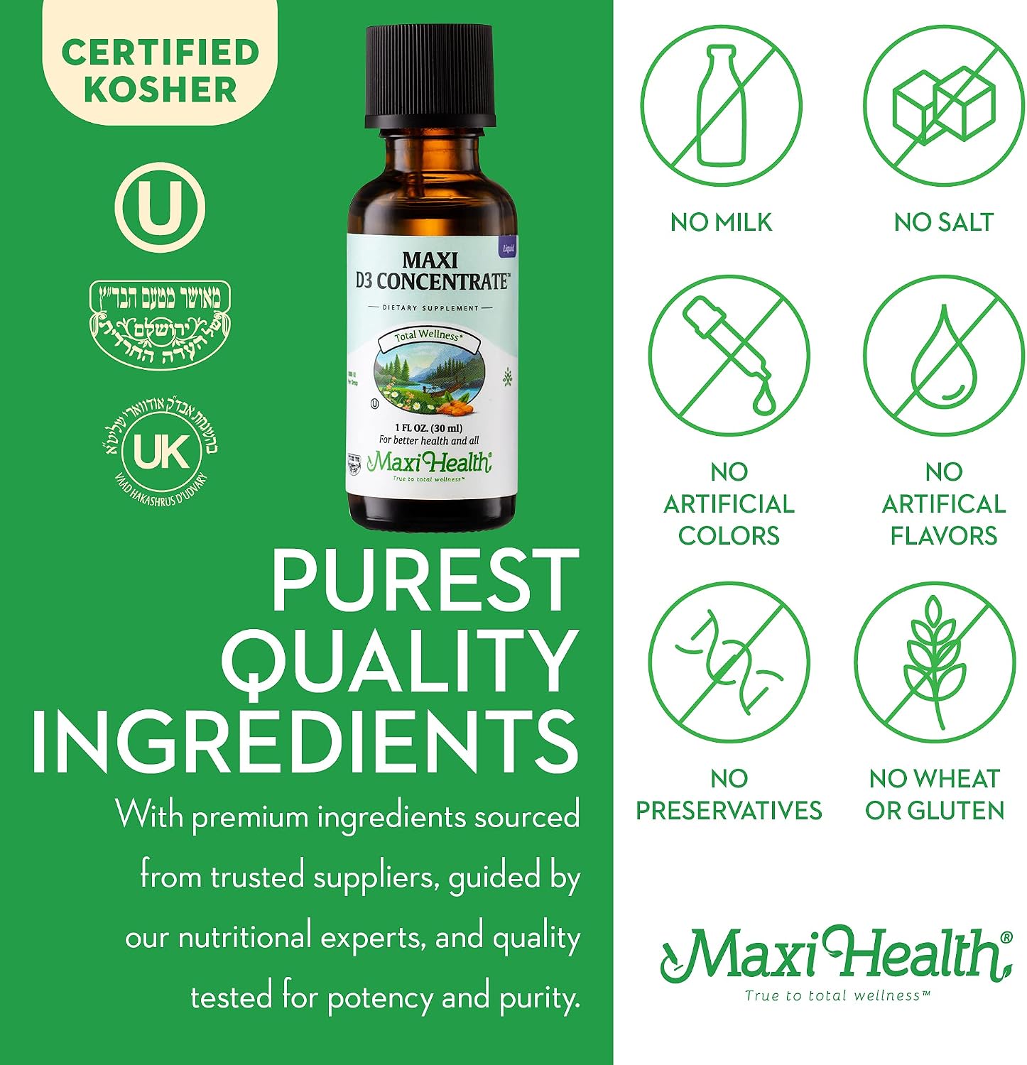Vitamin D3 Concentrate - 1000 IU Per Drop - 30 mL - Maxi Health