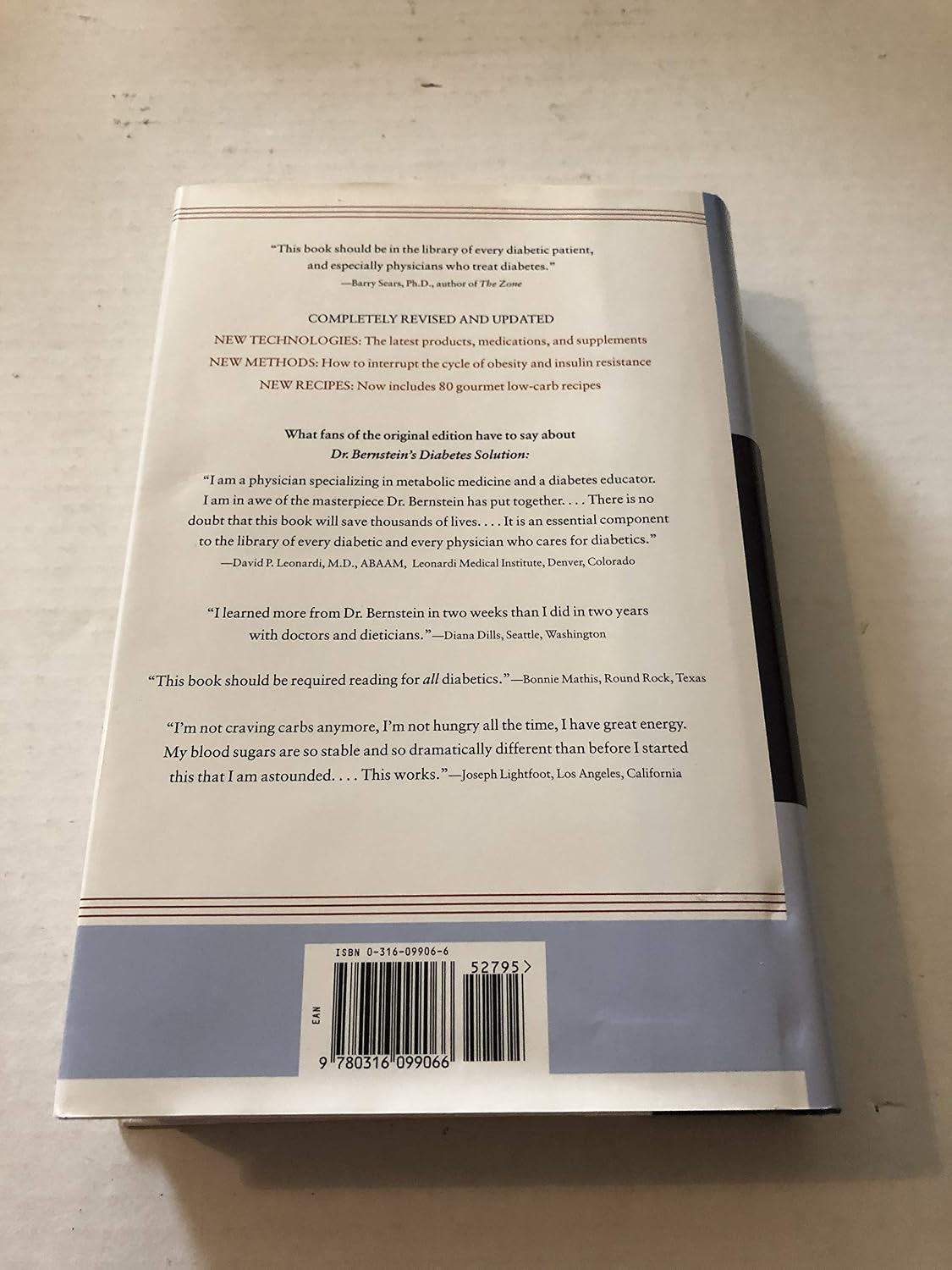 Dr. Bernstein's Diabetes Solution: The Complete Guide to Normal Blood Sugars (Revised & Updated)