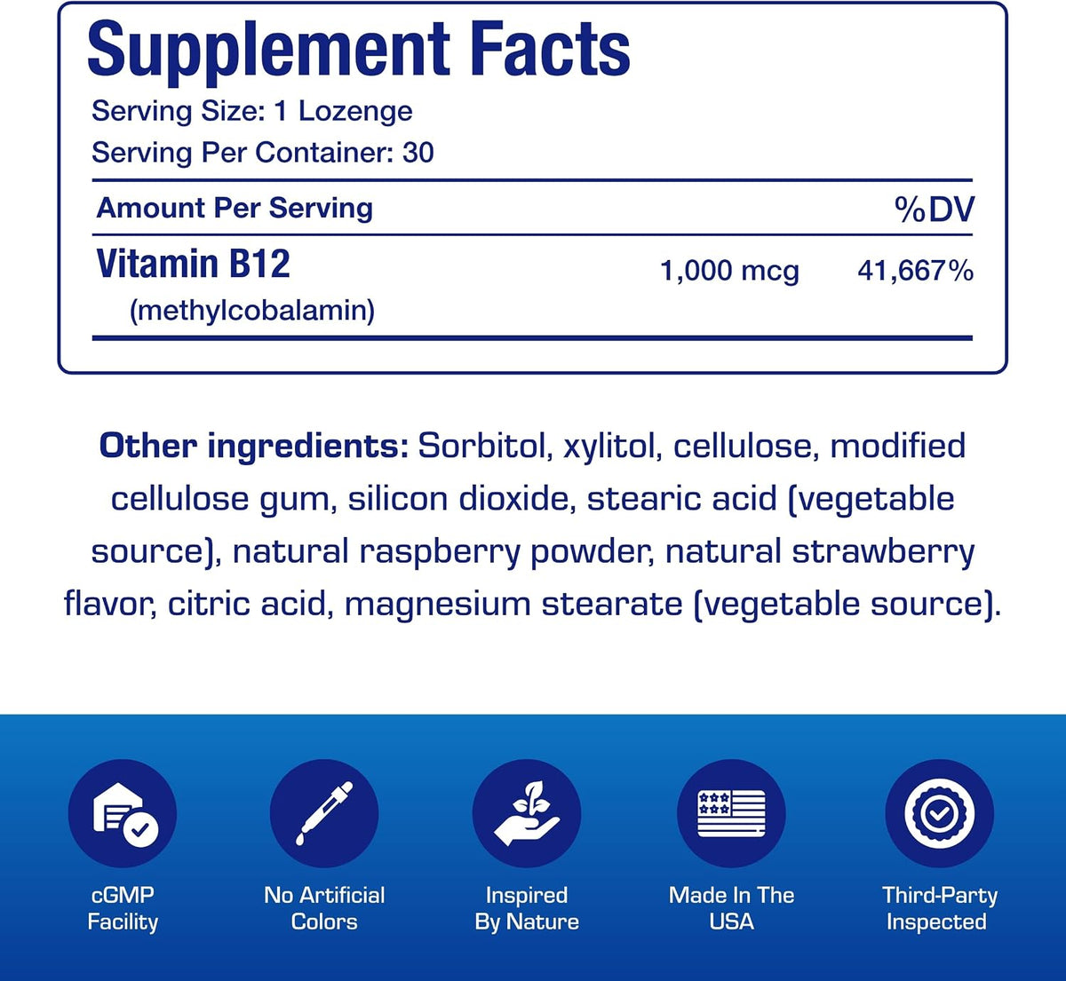 Anabolic Laboratories Vitamin B12 Methylcobalamin 1000 mcg Sublingual Lozenges, Berry Flavour, 30 Count - görsel 4