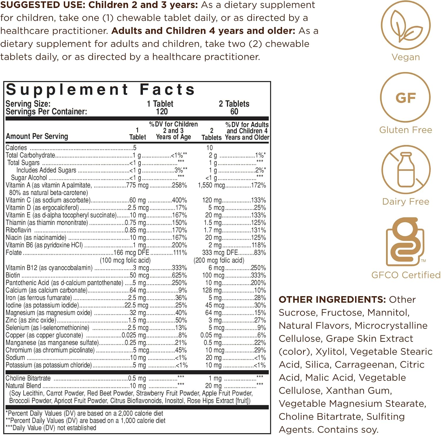 Solgar Kangavites Multivitamin and Mineral Chewable Tablets, Bouncin' Berry Flavour, 120 Count