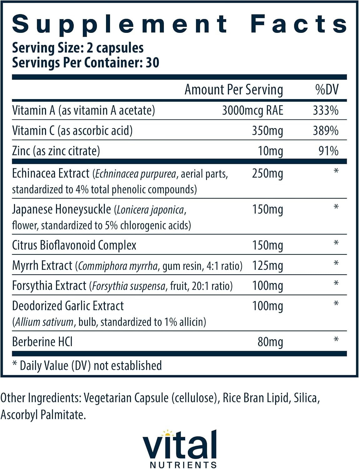 Vital Nutrients Herbal Biotic - Herbal Immune Support & Antioxidant Supplement, 60 Capsules