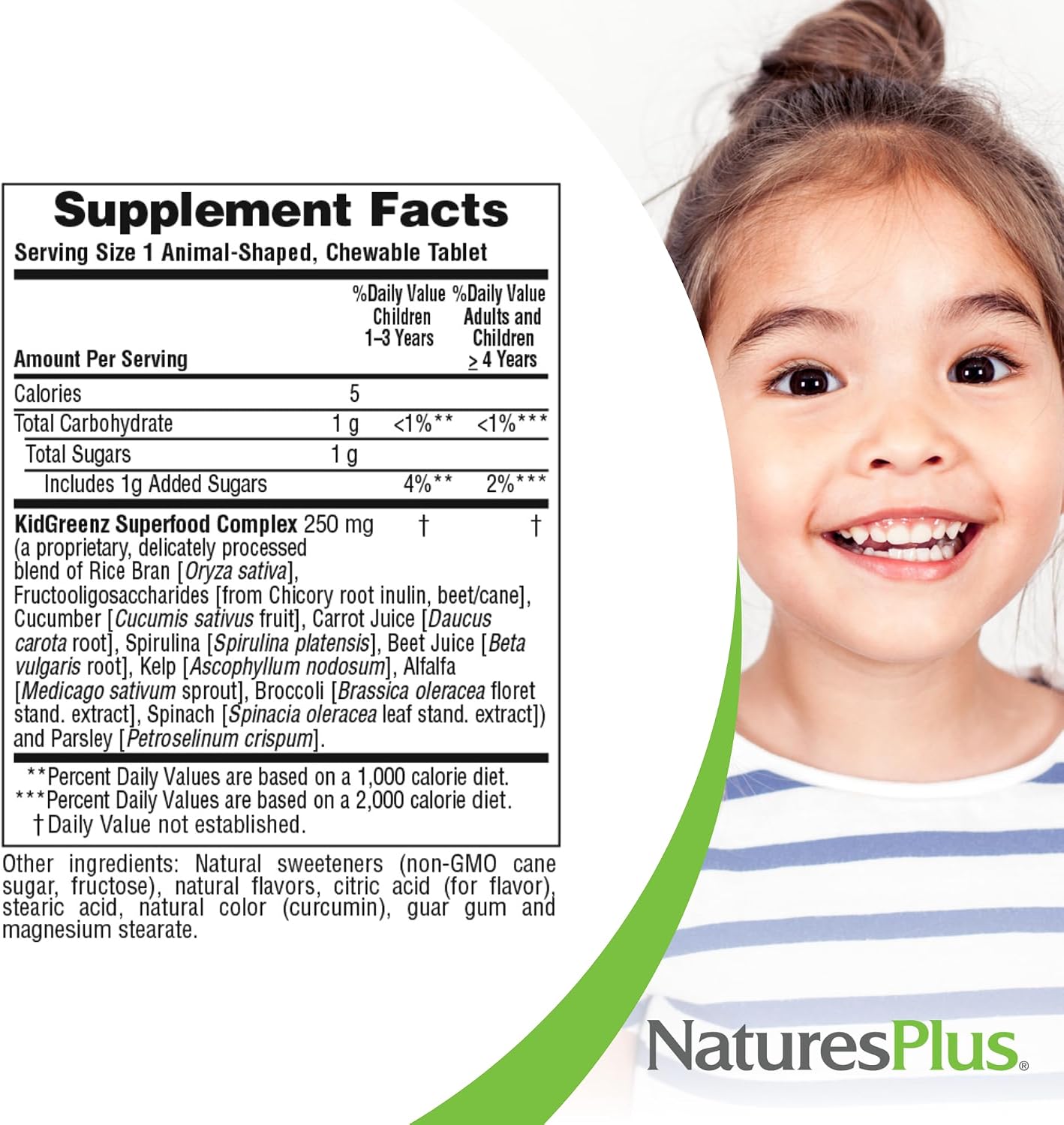 Nature's Plus Animal Parade KidGreenz, Tropical Fruit Flavour – 90 Chewable Tablets