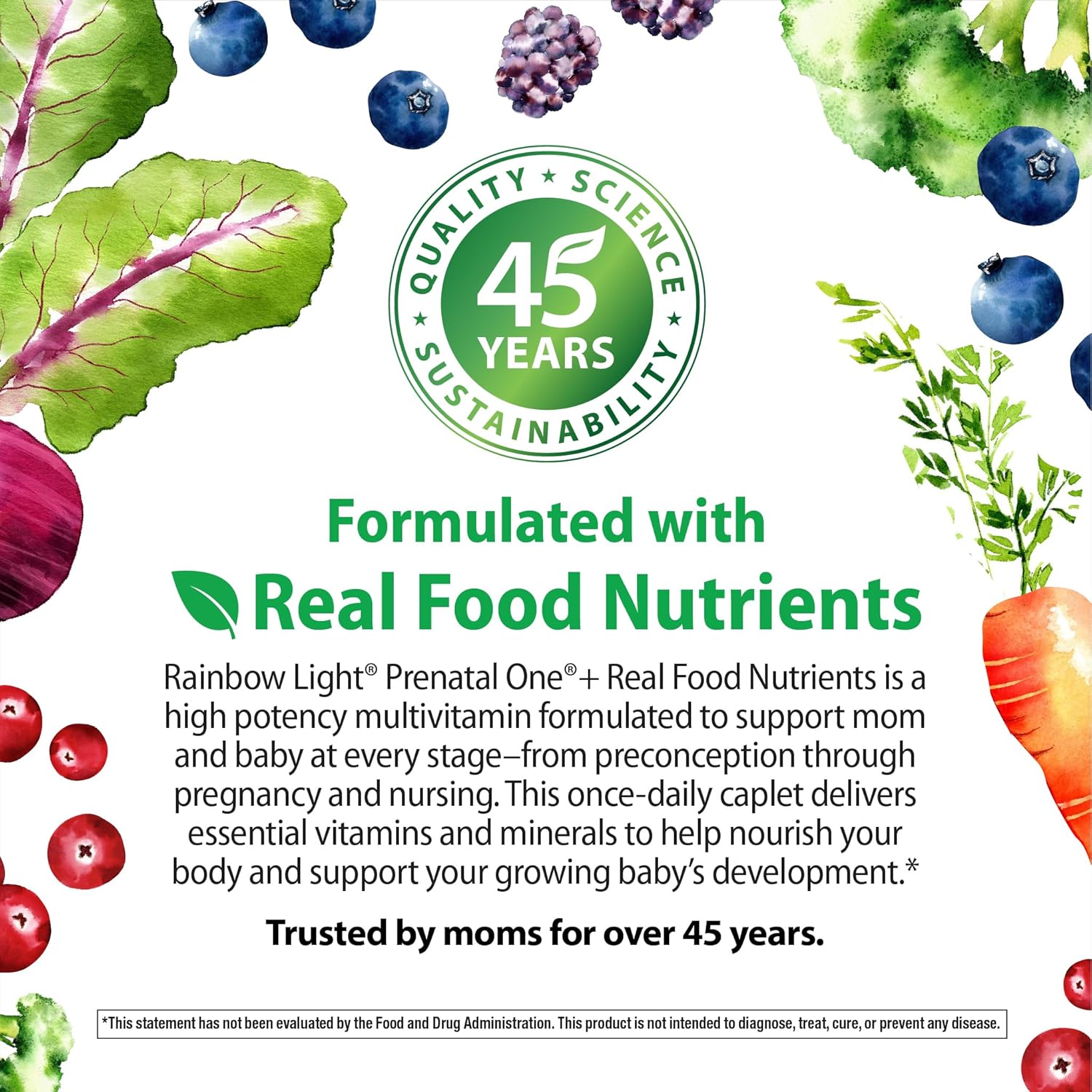 Rainbow Light Prenatal Multivitamin One+ with Probiotics, 150 Caplets