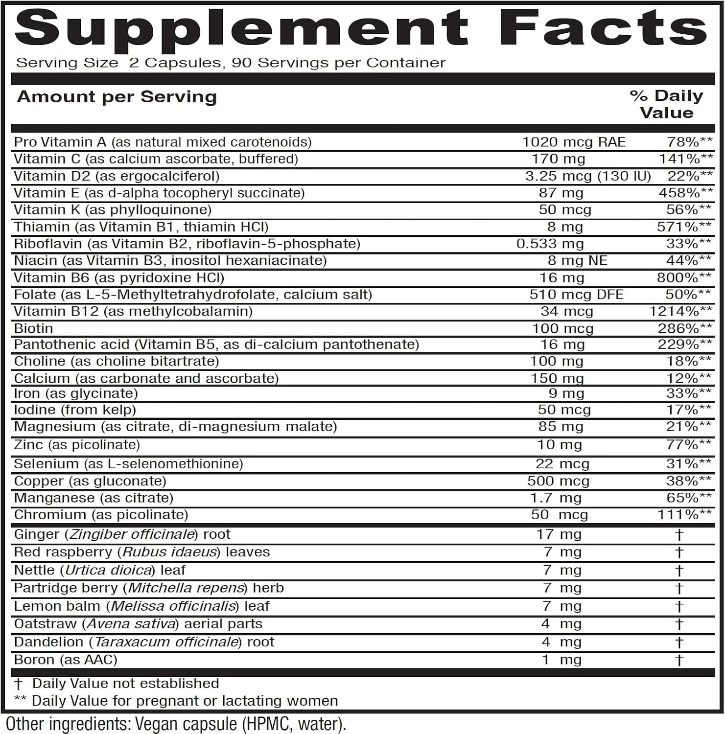 Vitanica Maternal Symmetry – Prenatal and Postnatal Multivitamin | Vegan, 180 Capsules